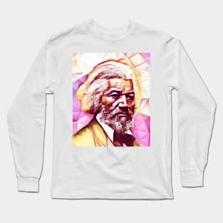 Frederick Douglass Pink Portrait | Frederick Douglass Artwork 13 Long Sleeve T-Shirt